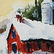 Barn In Snow Art Print