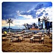 Beach View Of Manhattan Art Print