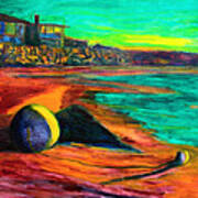Beached Anchor Balls Under Painting Art Print