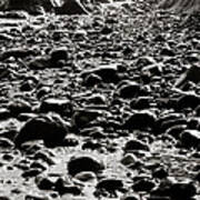 Black And White Rocky Beach Art Print