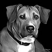 Boxer Pitbull Mix Pop Art - Greyscale Art Print