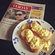 #breakfast #enjoy #newspaper #read Art Print