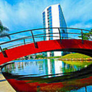 Bridge Over Rainbow Lagoon Art Print