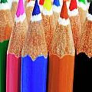 Bunch Of Standing Colorful Crayons Art Print