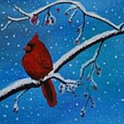 Cardinal Christmas Art Print