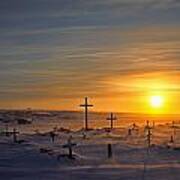 Cemetary In Winter, Igloolik, Nunavut Art Print