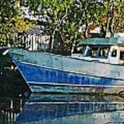 Chauvin La Blue Bayou Boat Art Print