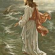 Christ Walking On The Waters Art Print