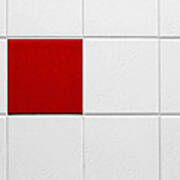 Contemporary Red Tile Among White Art Print