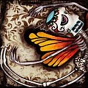 Day Of The Dead Butterfly By Art Print