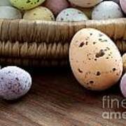 Easter Eggs In A Wicker Basket Art Print