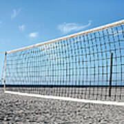 Empty Volleyball Field On The Beach Art Print