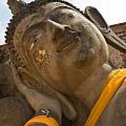 Face Of A Reclining Buddha Art Print