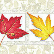 Fall Leaf Panel Art Print