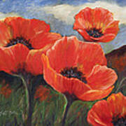 Field Of Orange Poppies Art Print