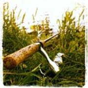 #fishing #lake #grass #outdoors #nature Art Print