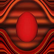 Floating Red Egg Art Print
