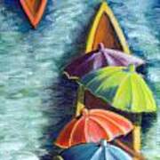 Floating Umbrellas Art Print