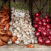 Food - Vegetable - Sweet Potatoes-garlic- And Onions - Yum Art Print