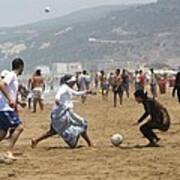 Football In Morocco Art Print