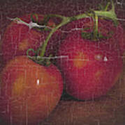 Four Tomatoes Crackle Art Print
