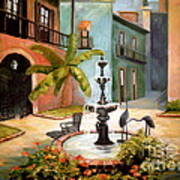 French Quarter Fountain Art Print
