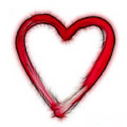 Furry Heart - Symbol Of Love Art Print