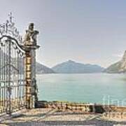 Gate On The Lake Front Art Print