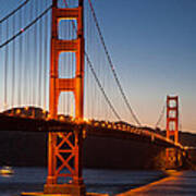 Golden Gate Bridge At Dusk Art Print