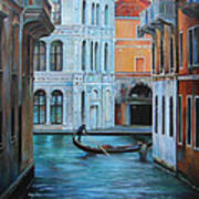 Gondolier In Venice Art Print