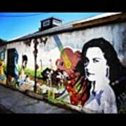 #graffiti #wall #mural #art #city #girl Art Print