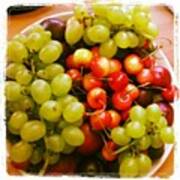 #grapes #plum #cherry #fruit #green Art Print