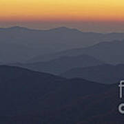 Great Smokie Mountains At Sunset Art Print