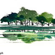 Green Lake Forest Art Print