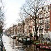 Homes Along The Canal In Amsterdam Art Print