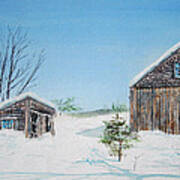 Last Barn In Winter Art Print