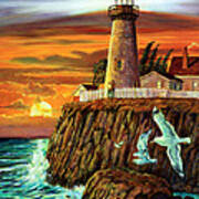 Lighthouse Sunset Art Print