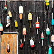 Lobster Shack With Brightly Colored Buoys Art Print