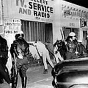 March 1966 Watts Riot. Police Search Art Print