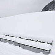 Minimalist Winter Landscape With Lots Of Snow Art Print