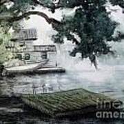 Misty Dock At Lake Rabun Art Print