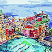 Modern Abstract Vernazza Italy Cinque Terre Art Print