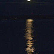 Moon Over Seneca Lake Art Print