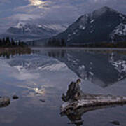 Moonrise Over Banff Art Print