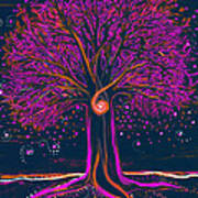 Mystic Spiral Tree 1 Pink By Jrr Art Print