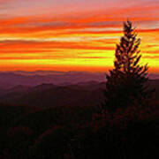 North Carolina Mountain Sunset. Art Print