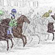 Odds Are - Tb Horse Racing Print Color Tinted Art Print