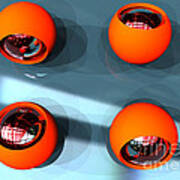 Orange Orbs Hdri Art Print