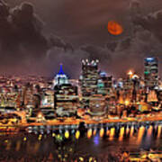 Pittsburgh Night Lights Art Print