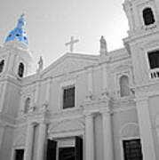 Ponce Puerto Rico Cathedral Of Our Lady Of Guadalupe Color Splash Black And White Art Print